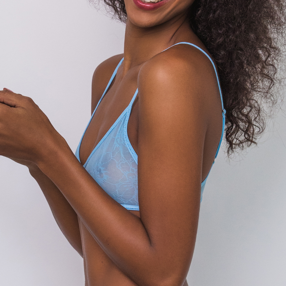 Naked Desire 1339 Crop Bra Sky Blue Extra Small