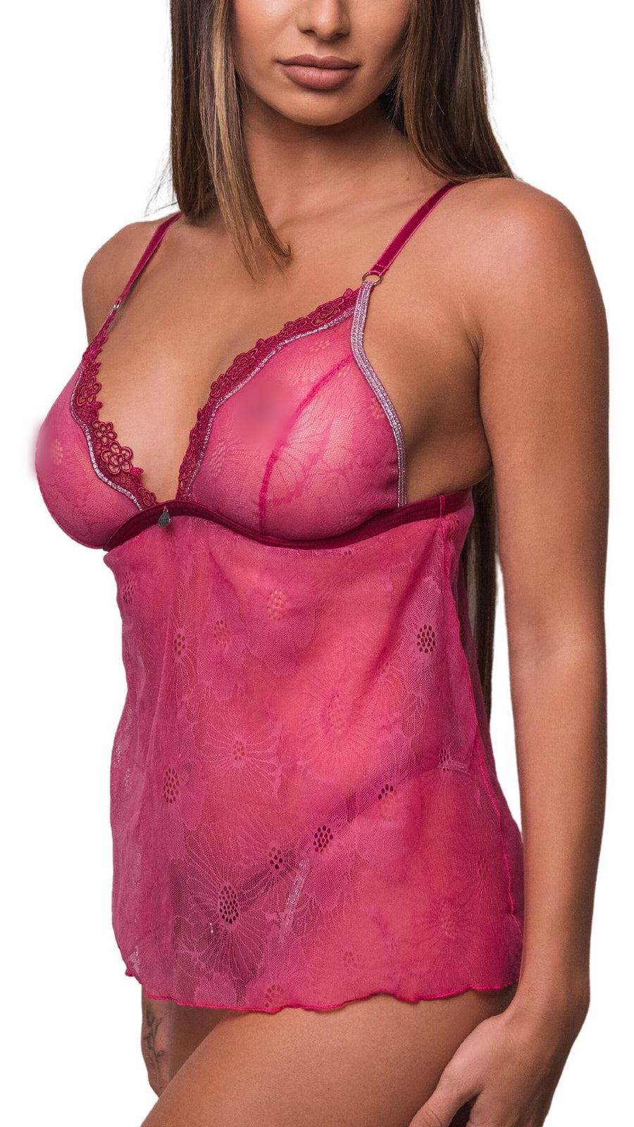 Divine Goddess 1665 Cami Top Fuchsia Extra Small