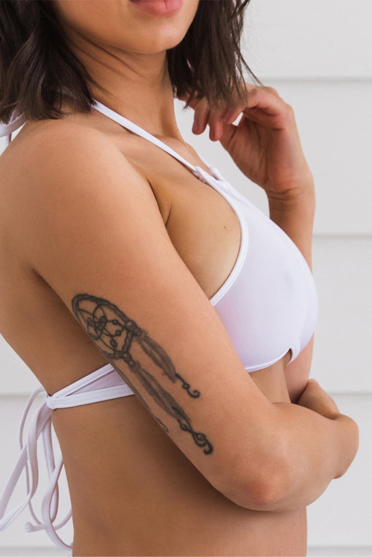 Sheer Vision 355 Halter Top Bikini White Small