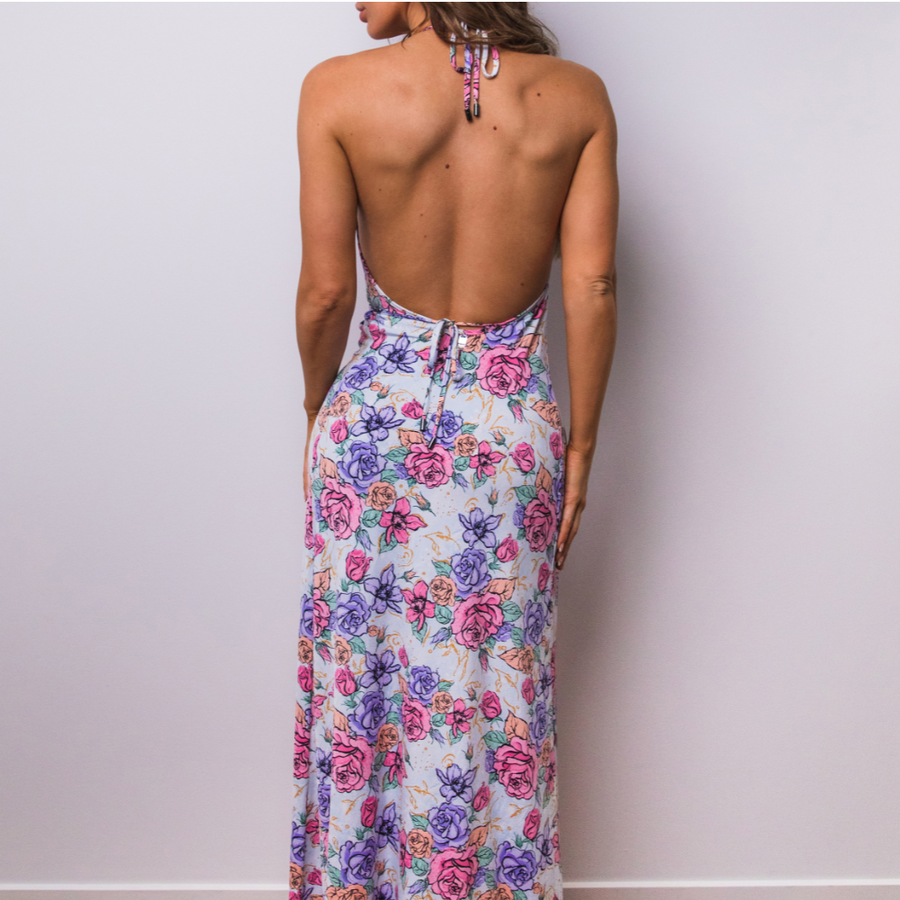 Elysium 5890 Midi Dress White Bouquet Large