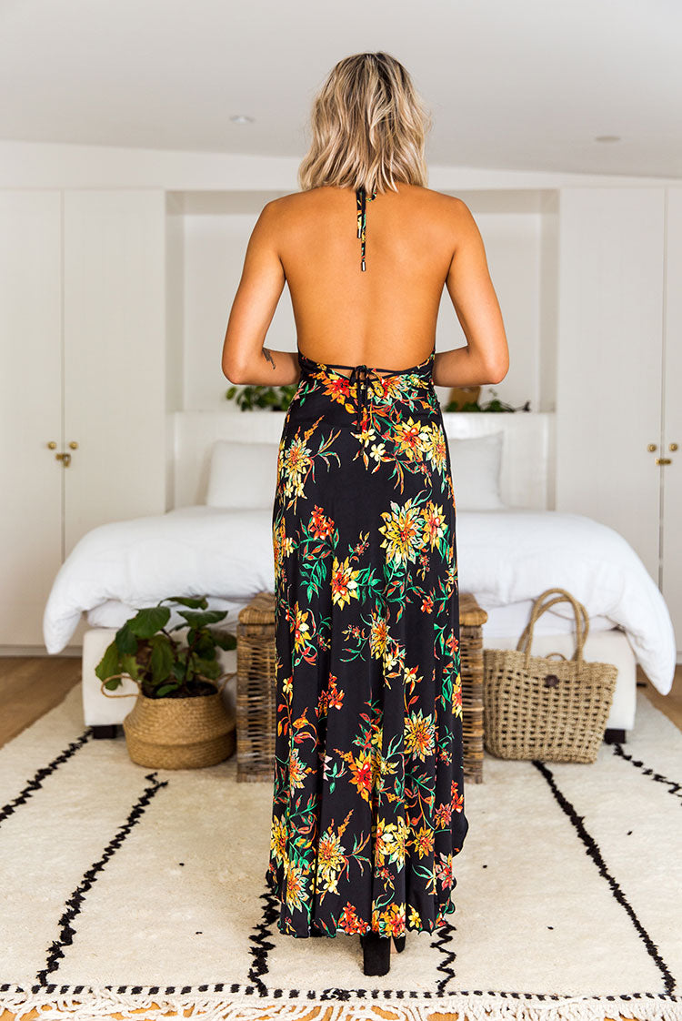 Elysium 5890 Midi Dress Black/Multi Large
