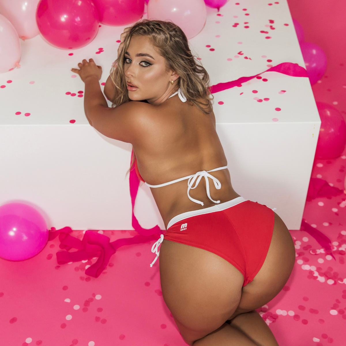 2023 Microminimus Birthday 312 Triangle Bikini Top Rosso Extra Large