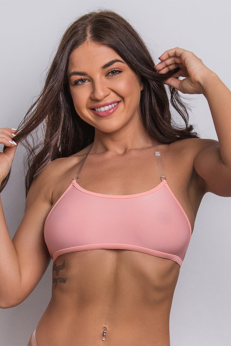 Sheer Illusion 395 Crop Top Tangerine Medium